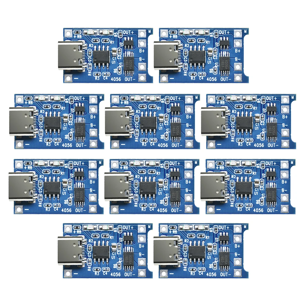 5Pcs 10Pcs Type-c Micro USB 5V 1A 18650 TP4056 TC4056A BMS Lithium Battery Charger Module Charging Board With Protection