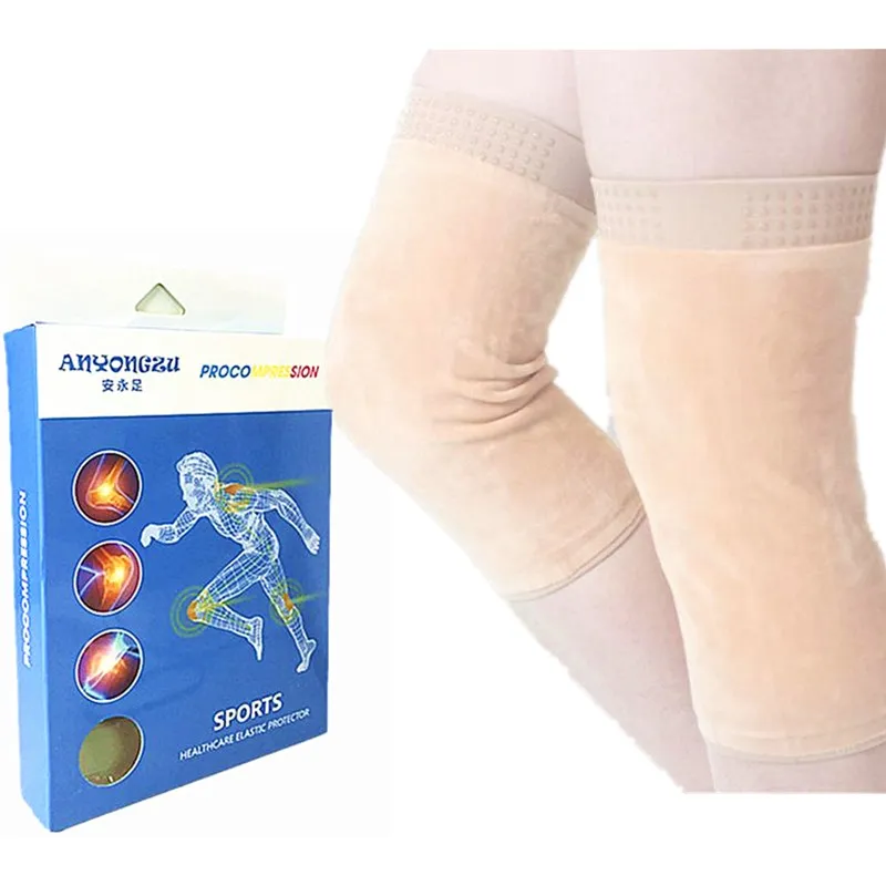 

Winter Add Wool Thickening Silicone Antiskid Knee Sleeves Men Women Keep Knee Warm Compression Pressure Leg Warmer