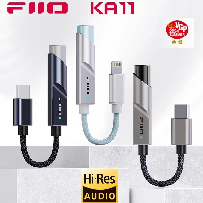 

FiiO/JadeAudio KA11 Аудиоадаптер USB C или Lightning на 3,5 мм USB-ключ типа C на 3,5 мм Hi-Fi ЦАП-усилитель для Android/iOS/Win