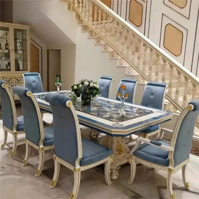 Luxury high-end dining table and home long table and chair combination