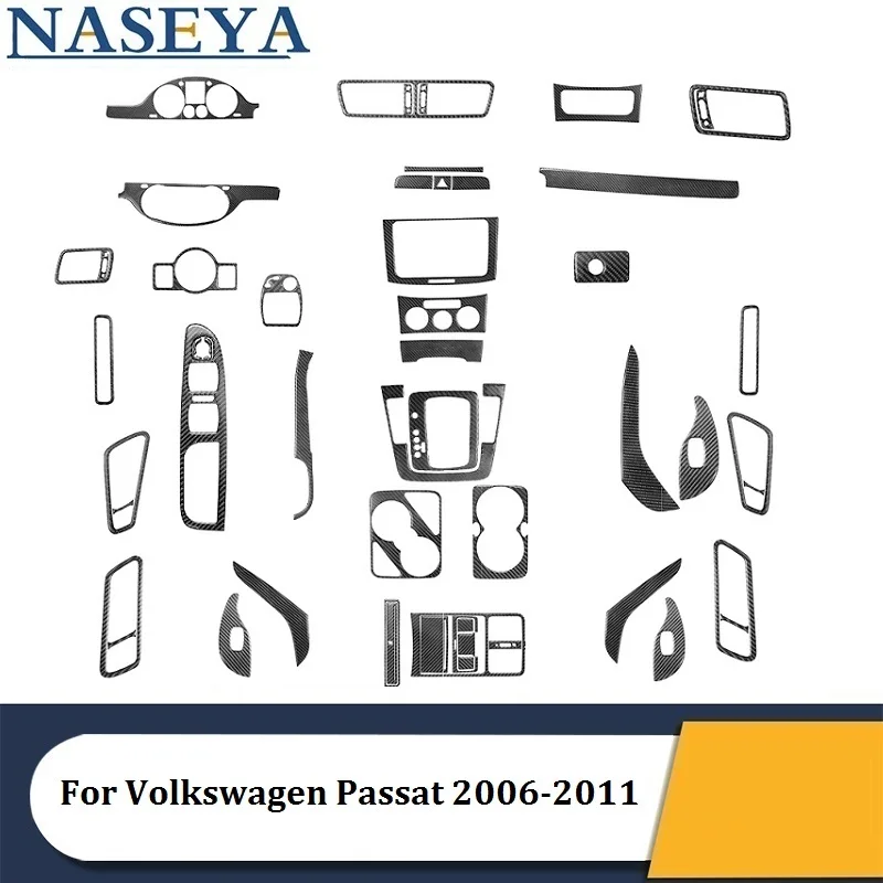 

For Volkswagen VW Passat 2006 2007 2008 2009 2010 2011 Carbon Fiber Black Stickers Car Interior Decorative Accessories