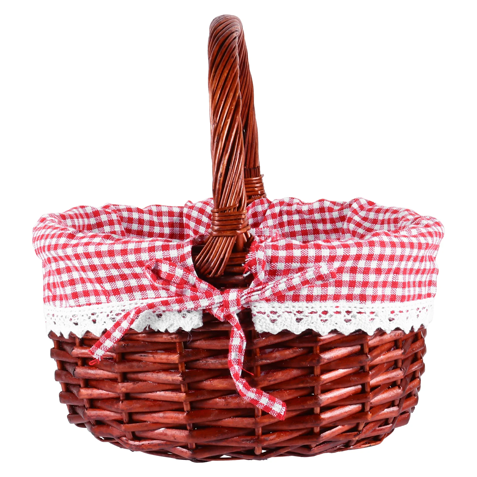 

1pc Wicker Picnic Basket Weaving Basket Fruit Vegetable Basket (Assorted Color) Wicker Weaving Basket