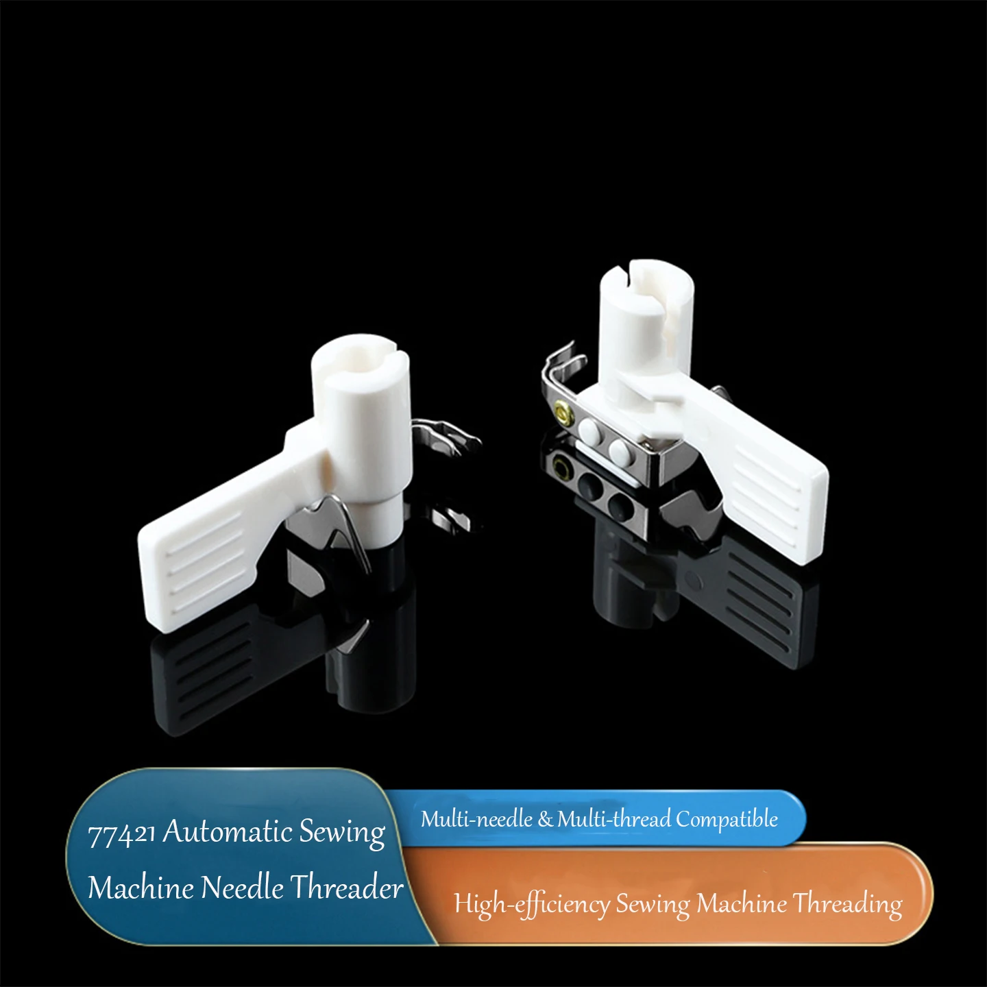 77421 Universal Sewing Machine Automatic Needle Threader Stainless‑Steel Thread‑Hook Anti‑slip Plastic Handle Quick Needle‑threa