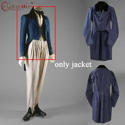 Cosplaydiy Regency Tailcoat Jacket historical mens wear 19th century blue coat british victorian romantic era the met Top Jacket