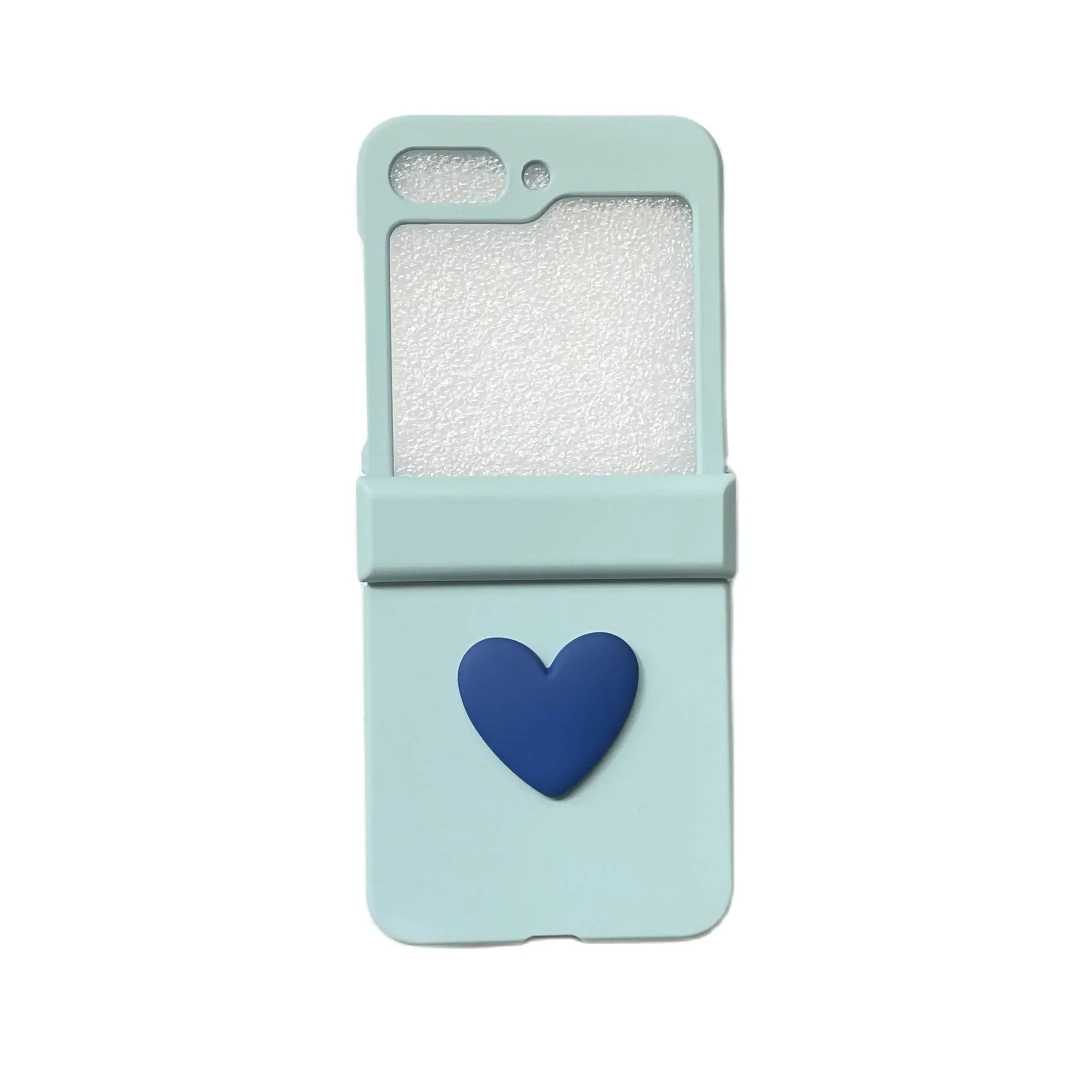 Cute 3D Love Heart Solid Color Phone Case for Samsung Galaxy Z Flip5 5G Z Flip6 Flip3 Flip4 Zflip5 Shockproof Cover