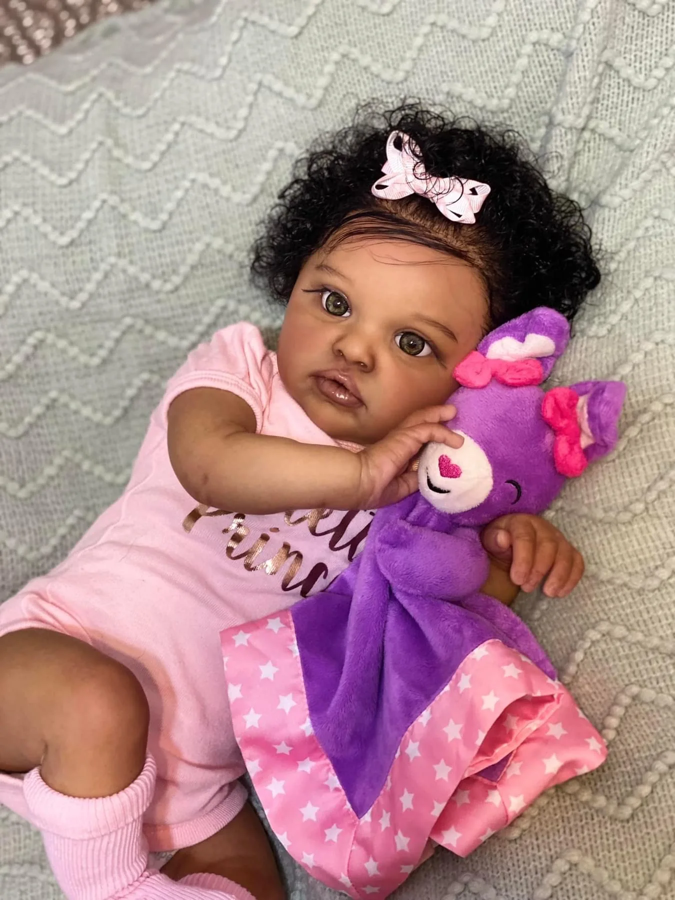 

NPK 20inch Chantal Reborn Doll - Lifelike Soft Touch African American Handmade with Genesis Paint Visible Veins Collectible