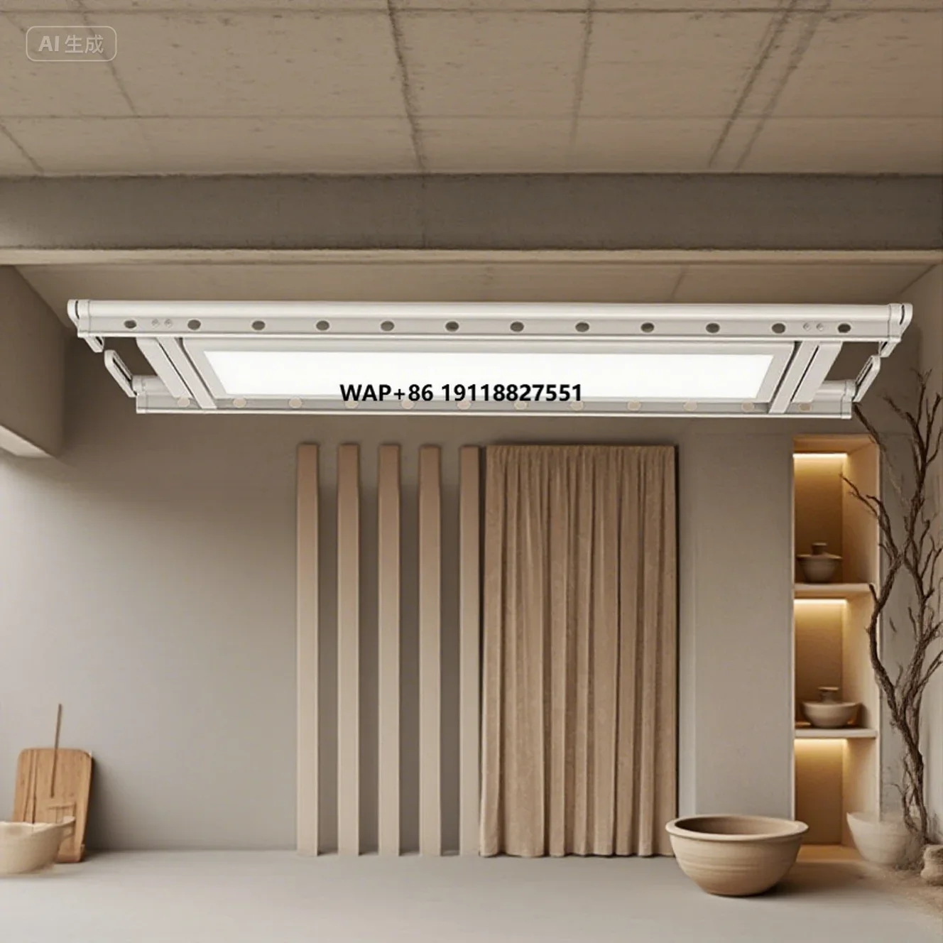 

New Design Ceiling Mounted Electric Lifting Drying Rack Intelligent Auto Folding New Drying Racks