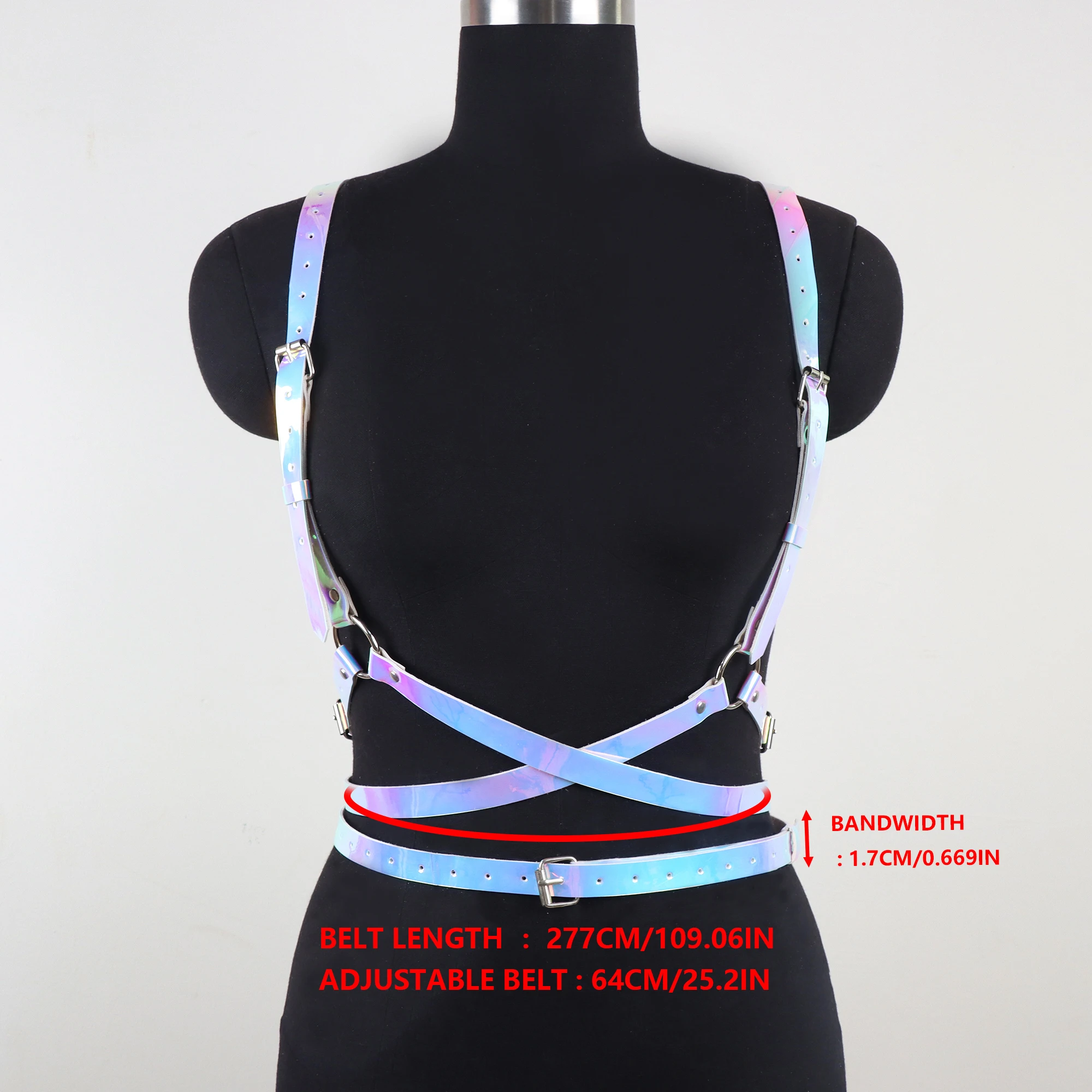 Punk Engelsflügel Brust-Körper-Harness Bauchkette Gürtel Rave-Accessoires Party-Outfit – Detail 5