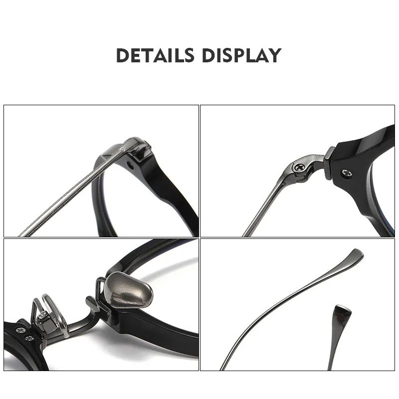 CLLOIO Women Pure Titanium Acetate Luxury Frames Blue Light Blocking Reading Glasses Men Retro Round Myopia Prescription Eyewear
