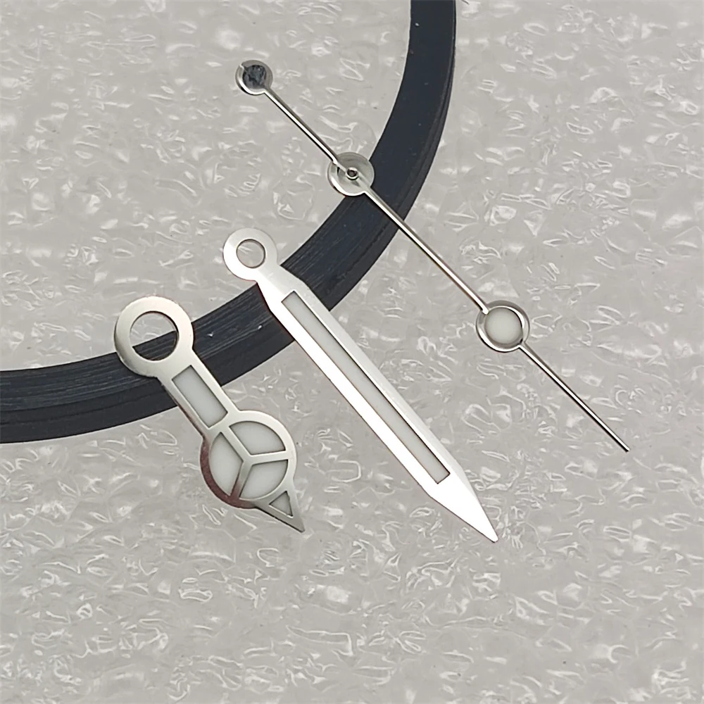 NH35 الفضة الغواصة الأيدي C3 أو BGW9 التجويف مؤشر مرسيدس غواص الأيدي لساعات سايكو استبدال جزء Nh35 BGW9 الأيدي