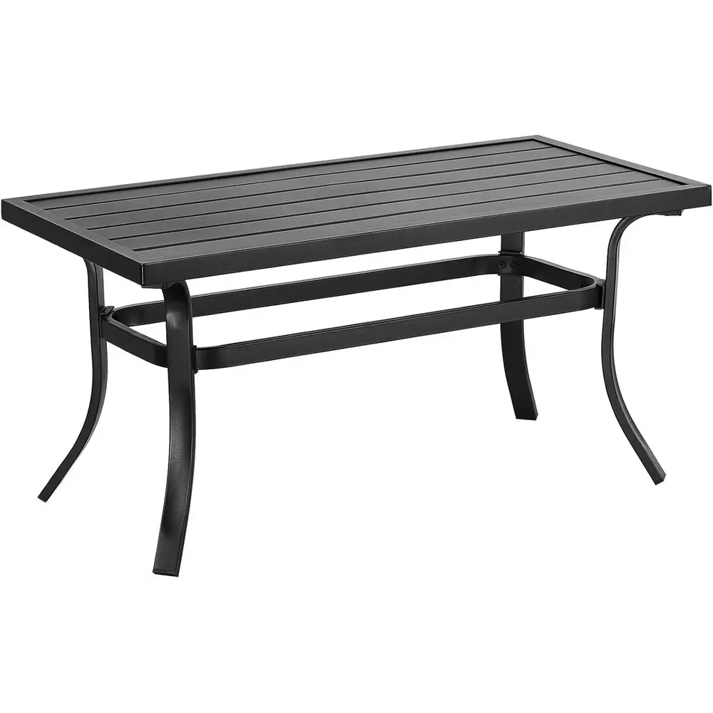 

Compact Metal Coffee Table for Outdoor and Indoor Use: Patio, Garden, Balcony, Backyard, Living Room, Black