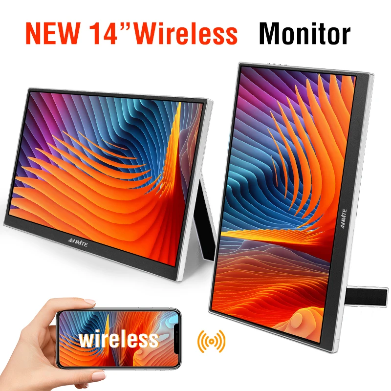 11.6/14/16/18.5 Inch Wireless Projection Monitor Automatic Rotation Portable Display for Laptop, Mac and Phone WiFi Projection