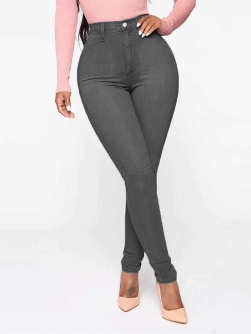 

Faion эластичные джинсы женские большие размеры повседневные брюки 2023S6XL хлопковые эластичные джинсовые весна лето светлый цвет l талия