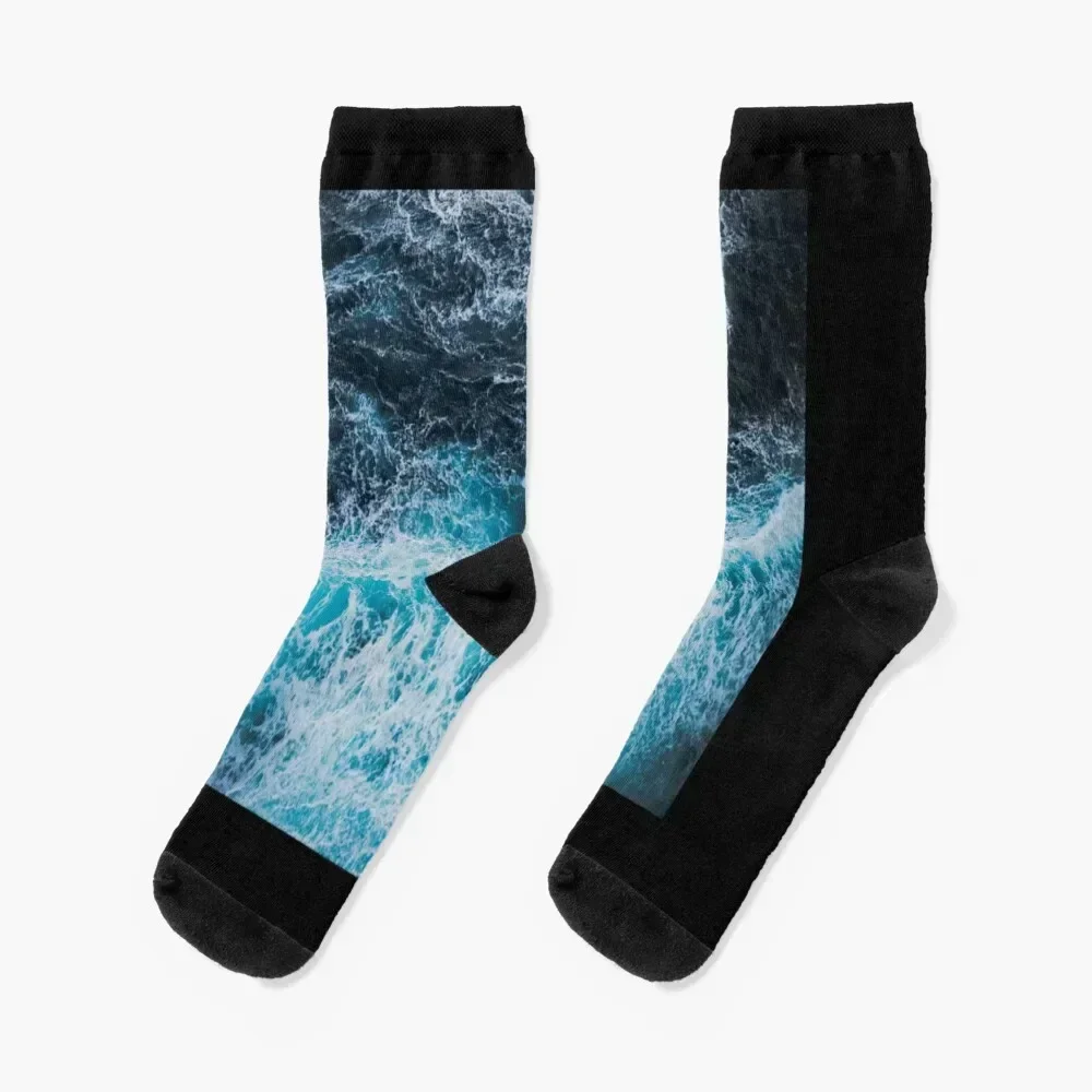 

Blue ocean waves Socks anti-slip loose Non-slip Socks Male Women's