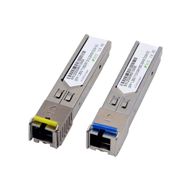 1.25G 1000BASE-T SFP Module 20KM 1310nm 1550nm SC Single Mode BIDI Fiber Optical Transceiver