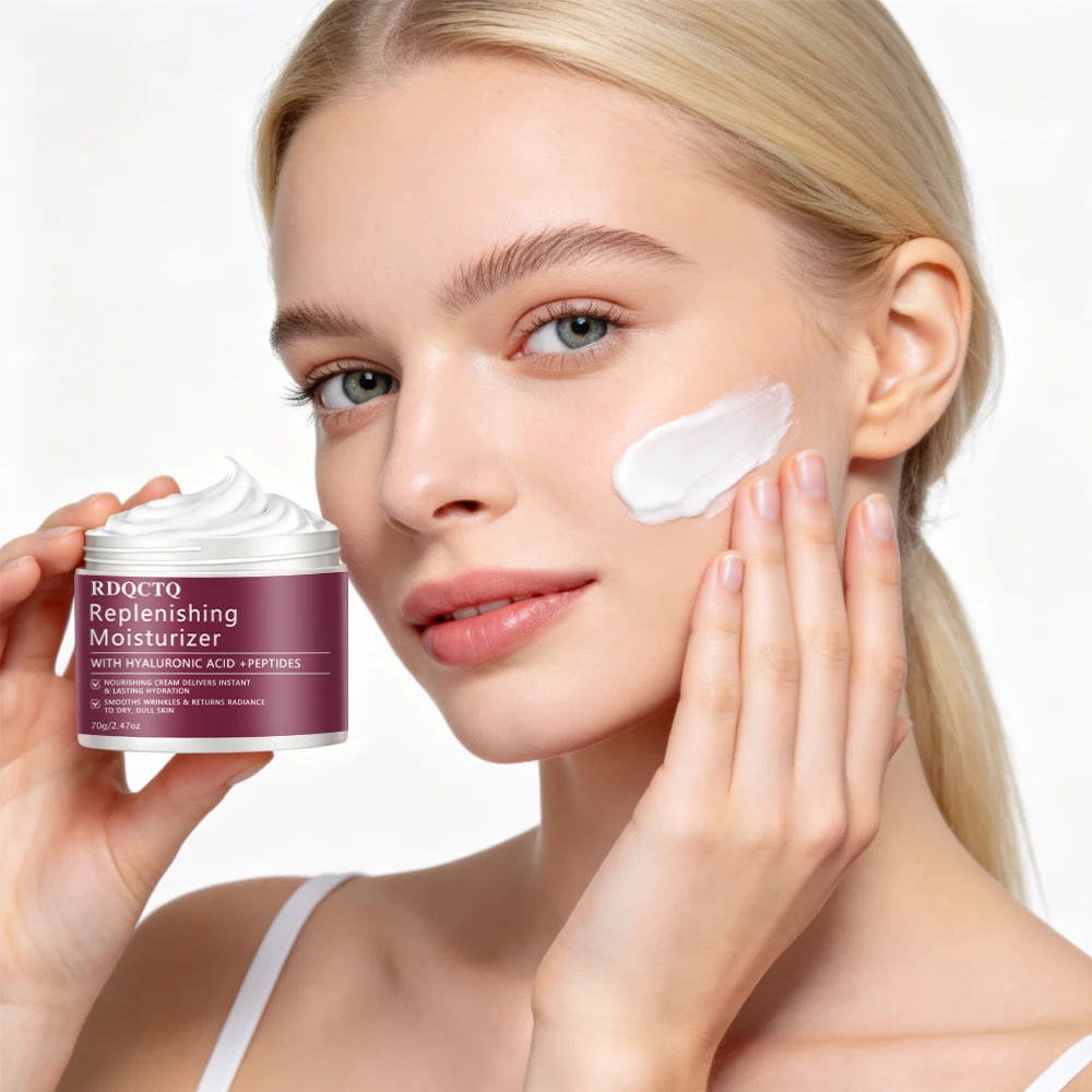 Replenishing Moisturizer with Hyaluronic Acid Peptides Winter Skincare Nourishing Face Cream for Skincare Dry Body Care Hydratin