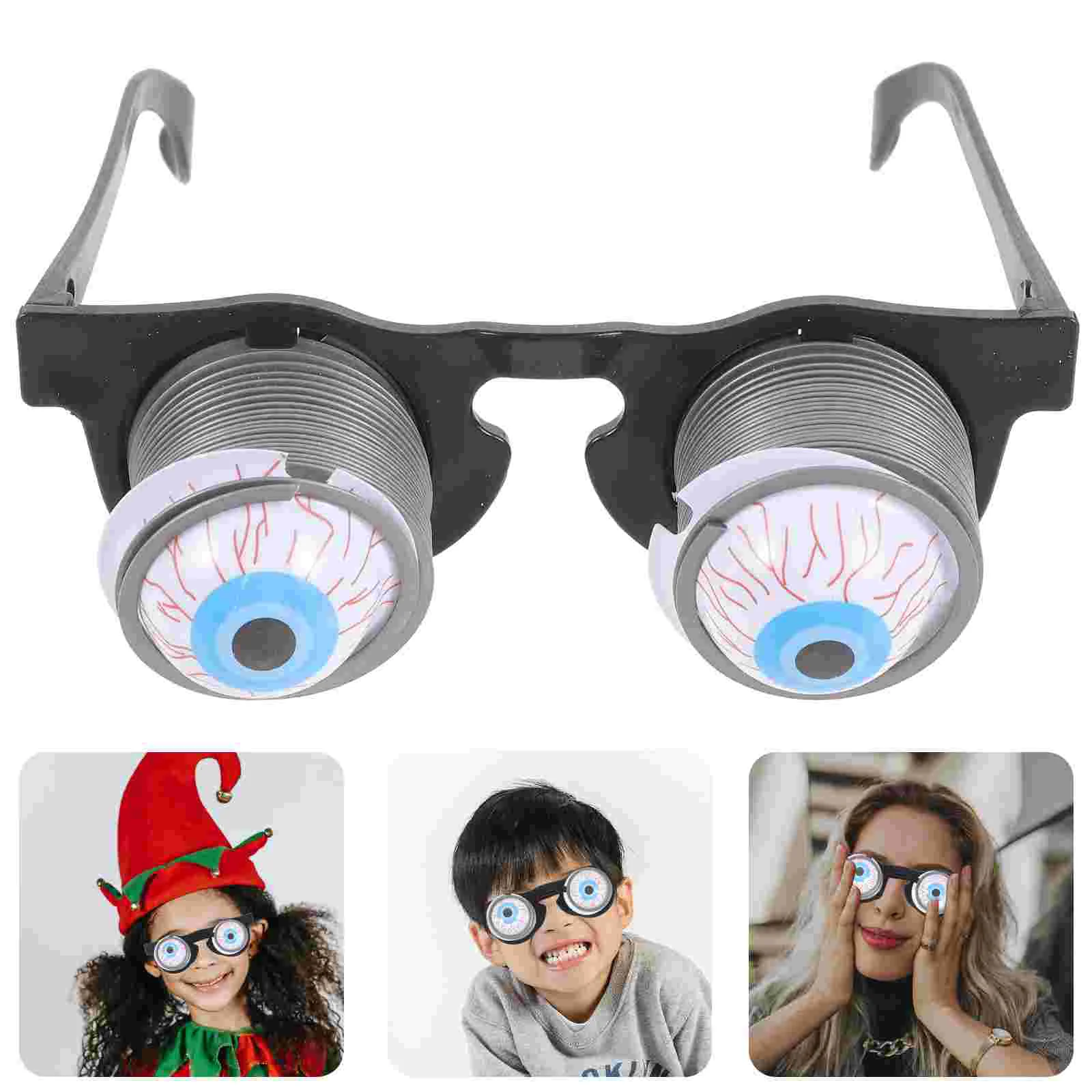 Lunettes à ressort en plastique pour adultes, jouets pour enfants, lunettes Googly Eye, globe oculaire, 2 pièces, 1400x650x500cm