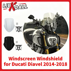 Windscreen Windshield for Ducati Diavel 2014-2018 Wind Deflector Cover with Mounting Bracket 2015 2016 2017 Motorcycle Parts New