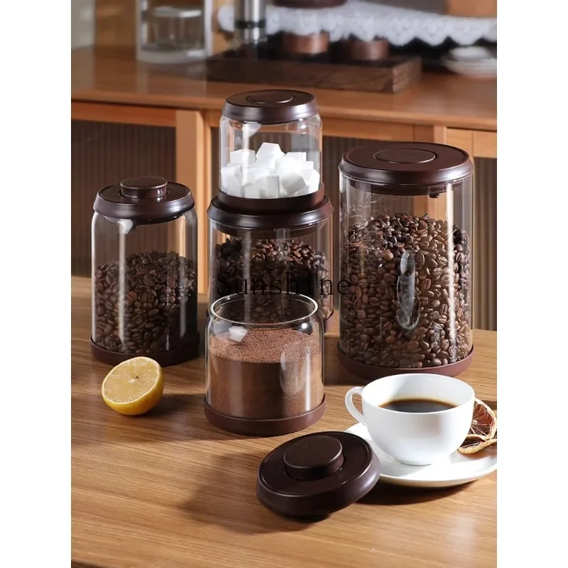 Vacuum glass sealed jar Household tea and coffee powder storage tank