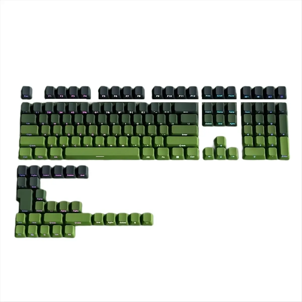 Welcome Deal~Gradient PBT Keycaps Set for Mechanical Keyboards Cherry Profile Double Shot Side Print for Cherry MX Switches