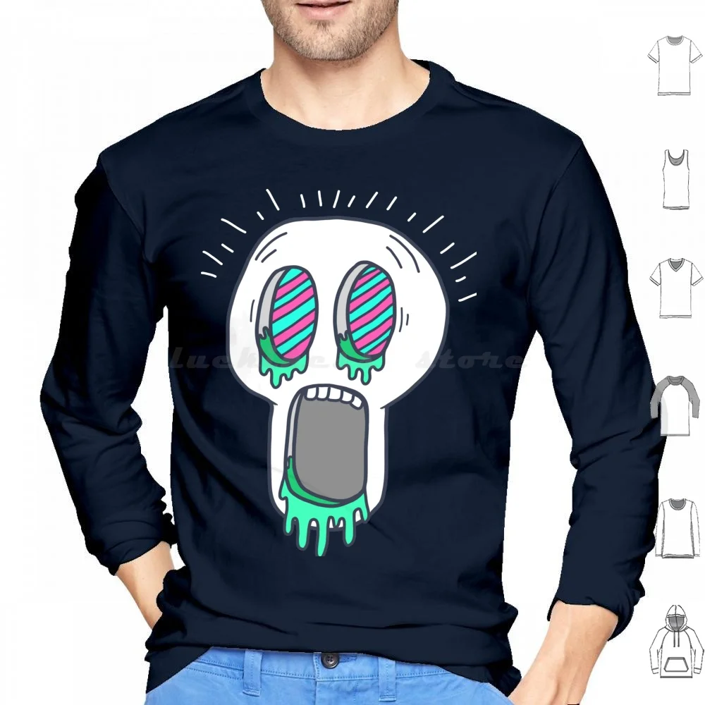 Skull Trip Hoodie cotton Long Sleeve Skull Trip Candy Character Color Trippy