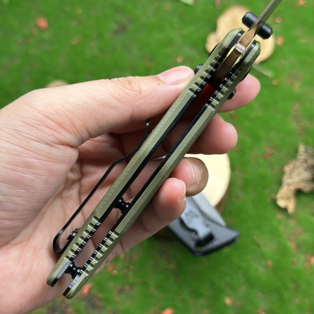 Faca dobrável BM 273, processo de moagem de precisão CNC, cabo de fibra de vidro G10, equipamento pós-apocalíptico