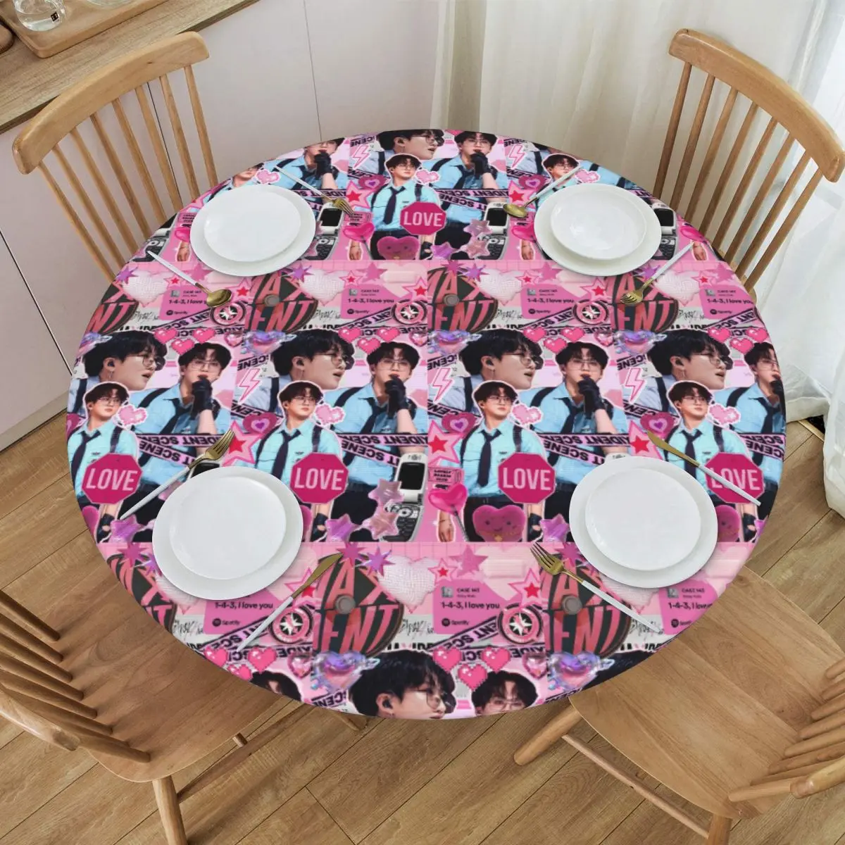New Seo Changbin Waterproof Round Tablecloth Oilproof Table Cloth for Kitchen Events Dining Table Cover