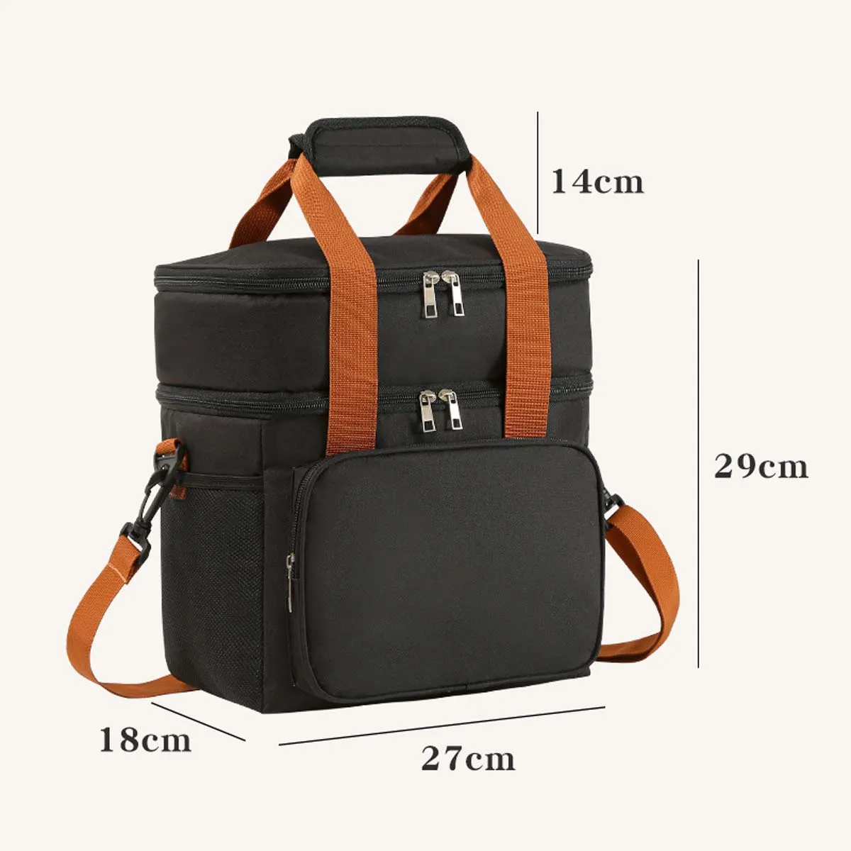 

New double-layer raised hand-held picnic bag outdoor large ice pack insulated bag large-capacity lunch box bag crossbody bag