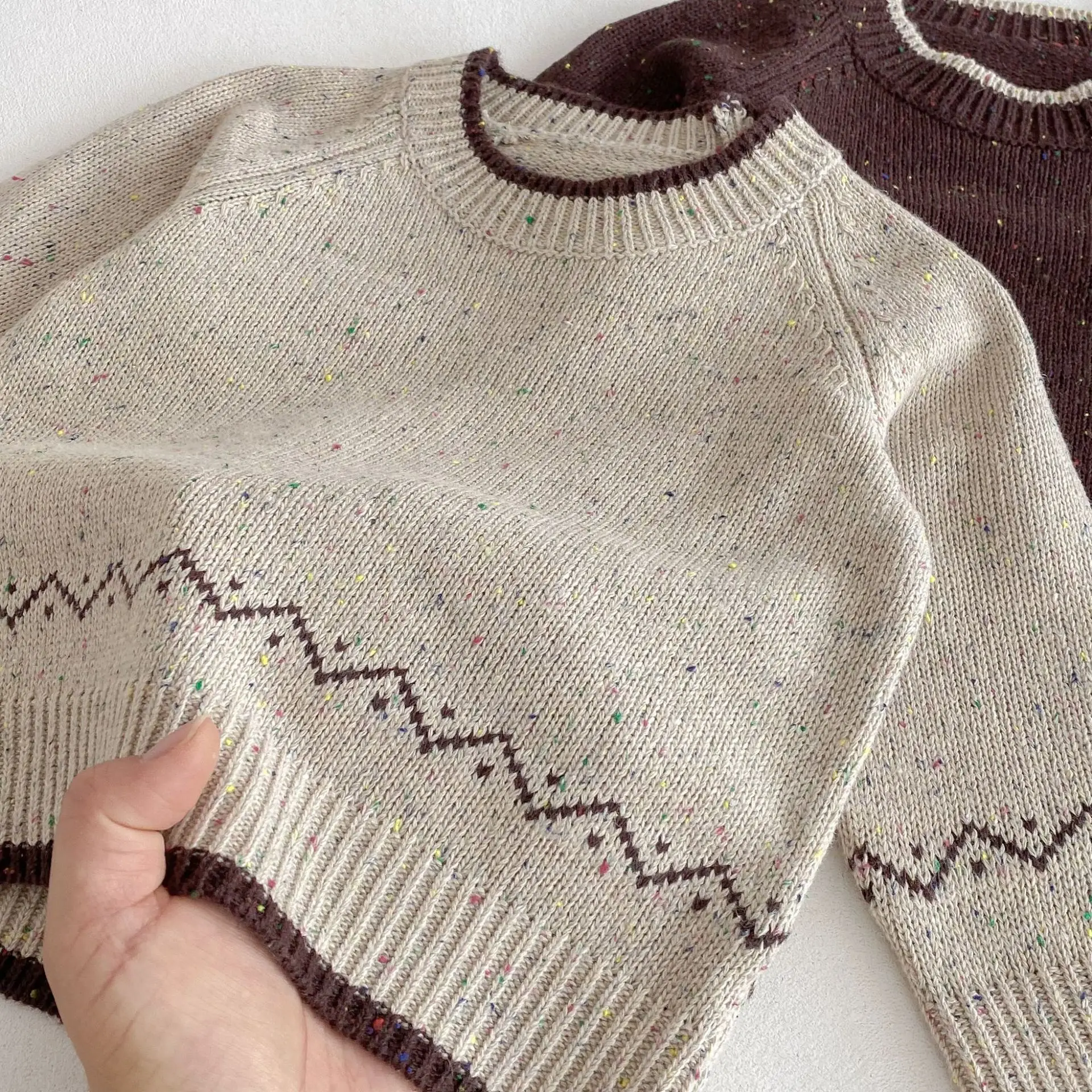 Baby Girl Knitted Clothes Set Kids Casual Sweater Outfits 2025 Autumn New Children Long Sleeve Knit Sweater 2pcs Suit