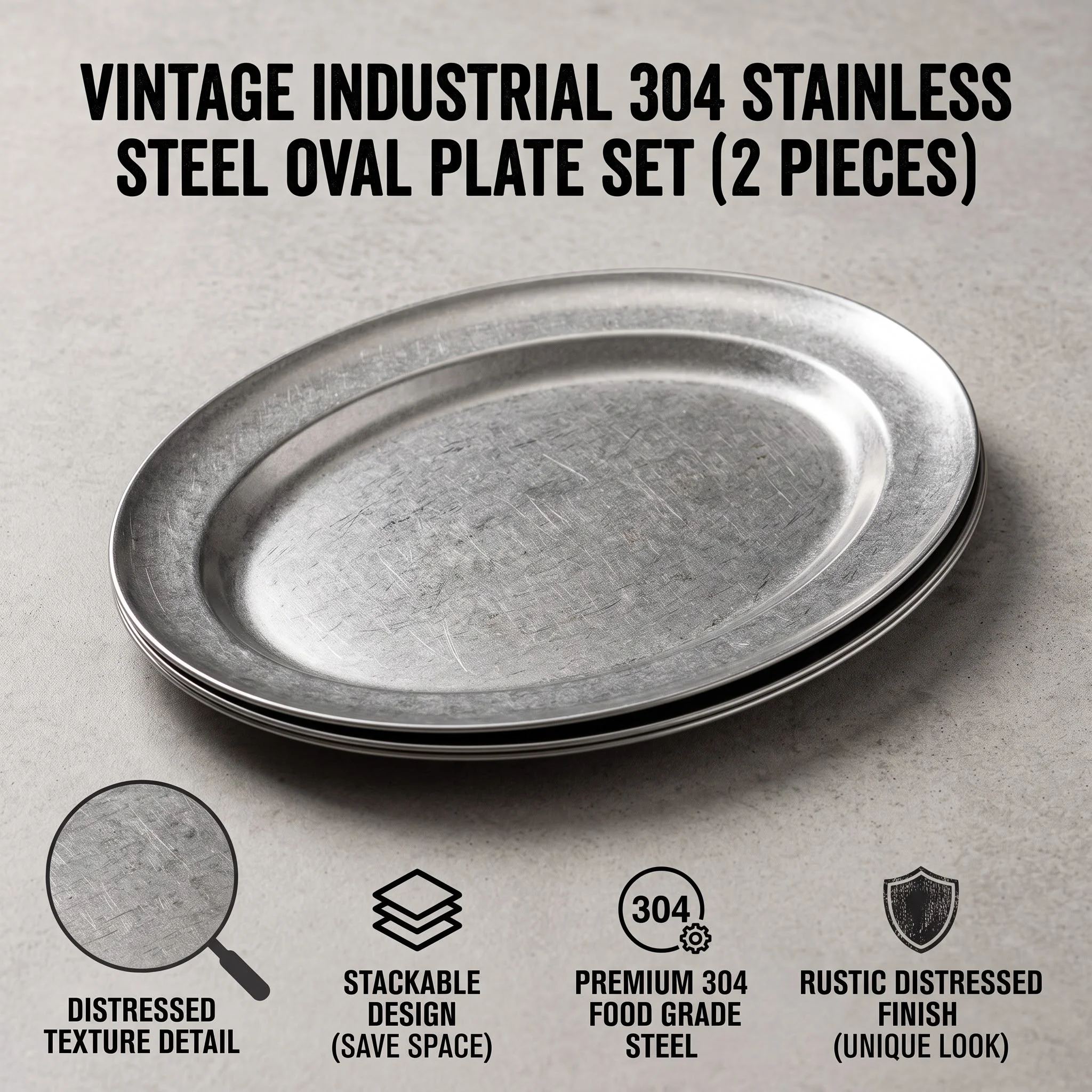 2Pcs/Sets Pure Titanium Silver-Gray Pasta Plate,Heat-Resistant Home Fruit Plate Dinner Dishes Grill Tray Tableware,Kitchenware