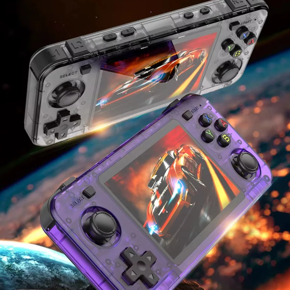 R36H 128GB 3.5-inch IPS Screen Handheld Game Console RK3326 Quad-Core Built-in 30000+ Games Dual Joysticks Linux System 10+