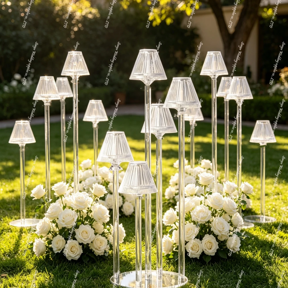 1-12pcs New Arrival Modern Clear Acrylic Wedding Flower Stand Table Top Centerpiece Event Planner Supply Hotel Conference Orname