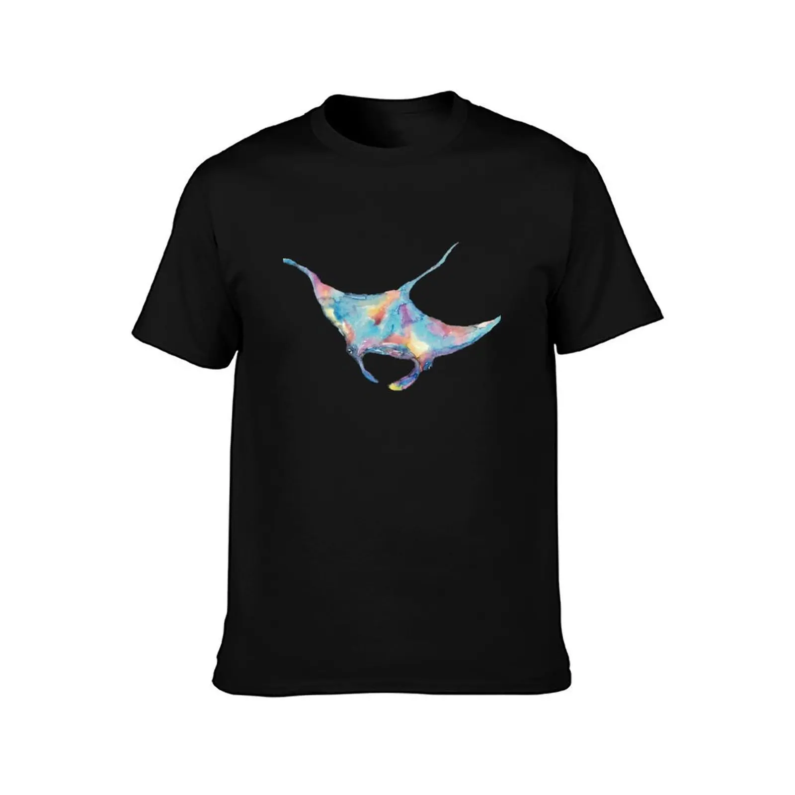 Giant Manta Ray watercolor T-Shirt Streetwear Print Tee Shirt T-Shirt