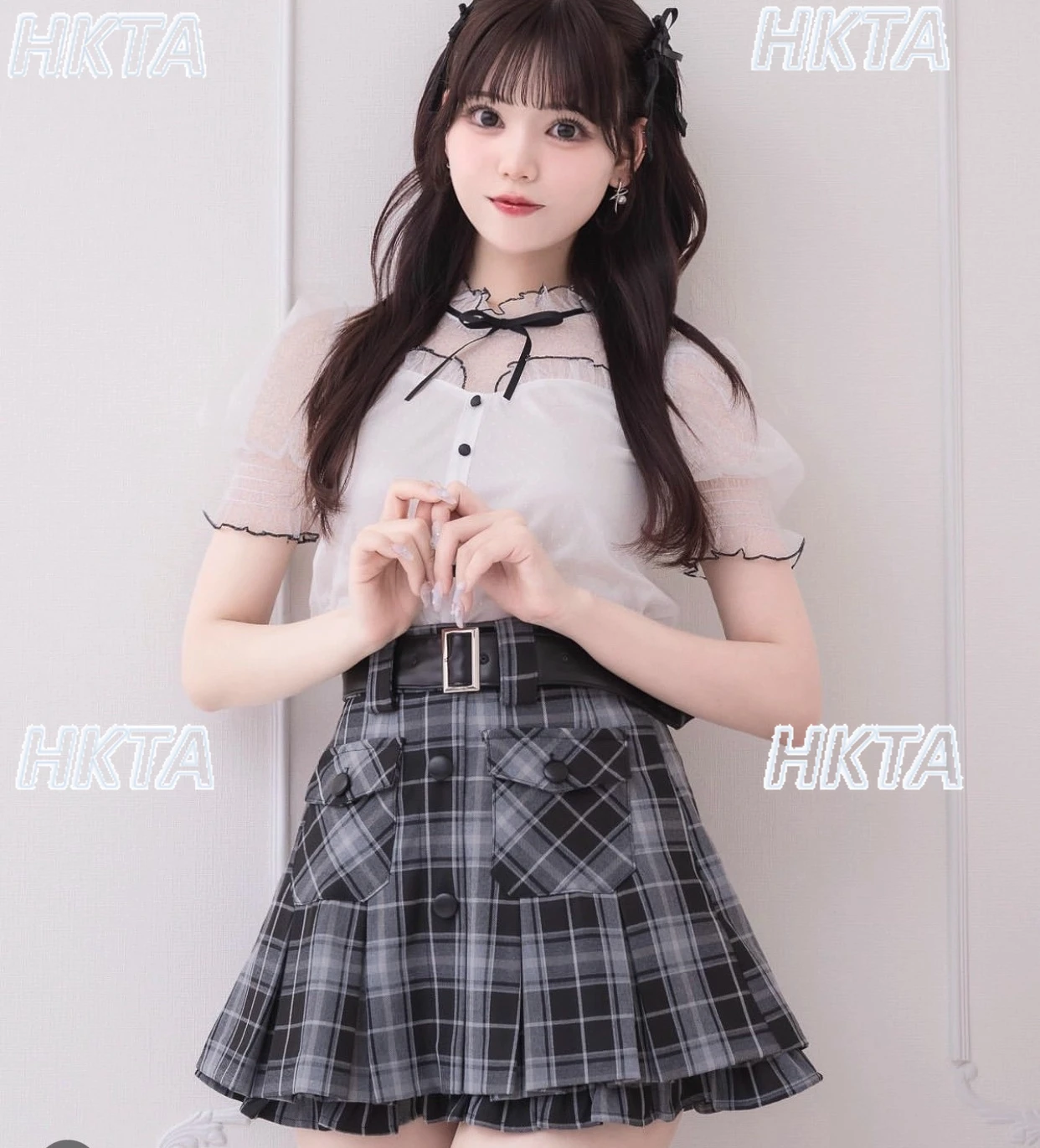 

Japanese Style Sweet and Cute Summer Tulle Ruffle Bubble Short Sleeve Shirts Women Commuter Black Tshirt Blusas Tops for Ladies