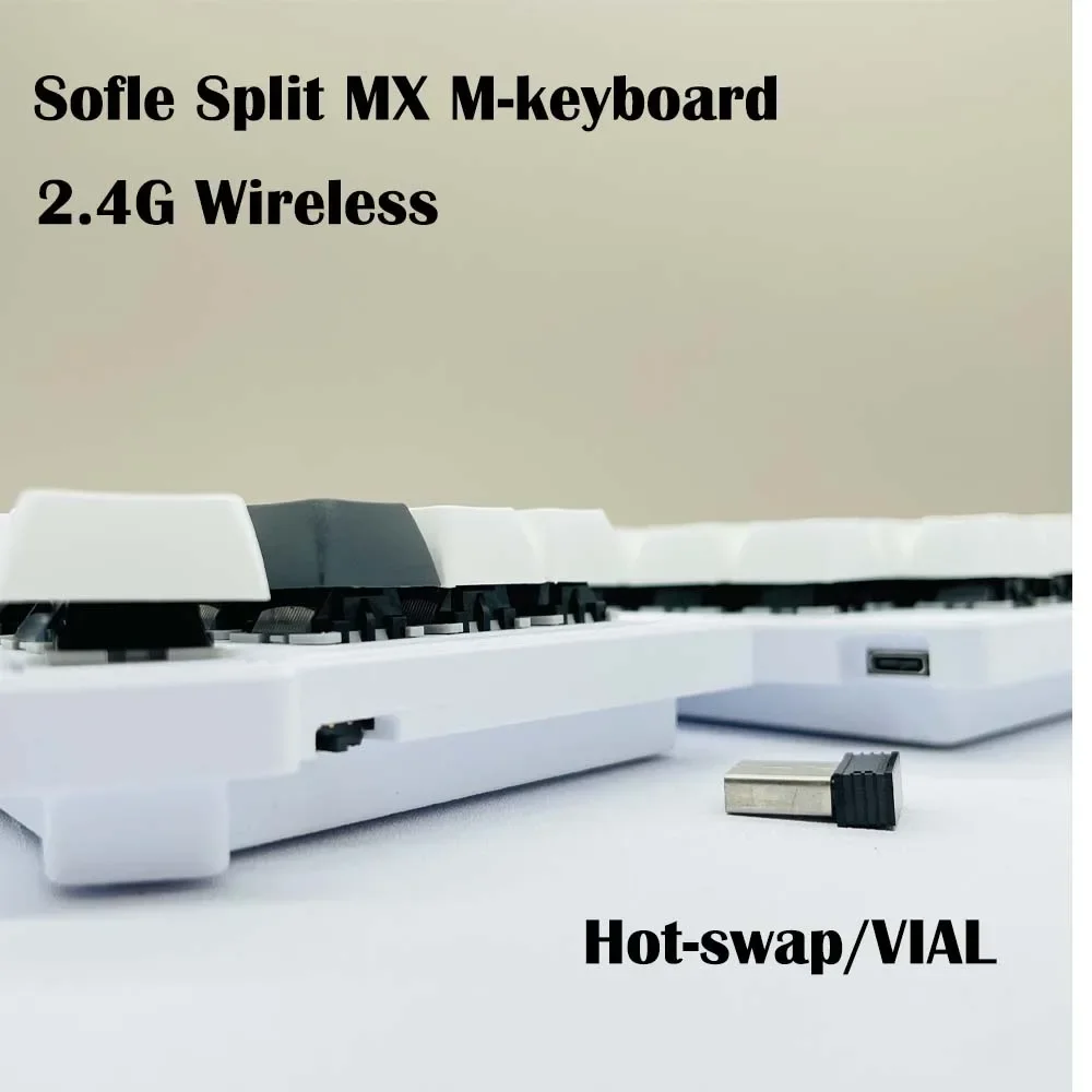 Sofle66 Split Mechanical Keyboard Hot-swap Sofle Kit 2.4G Single Mode Wireless MX Keyboard Ergonomics VIAL Programmable