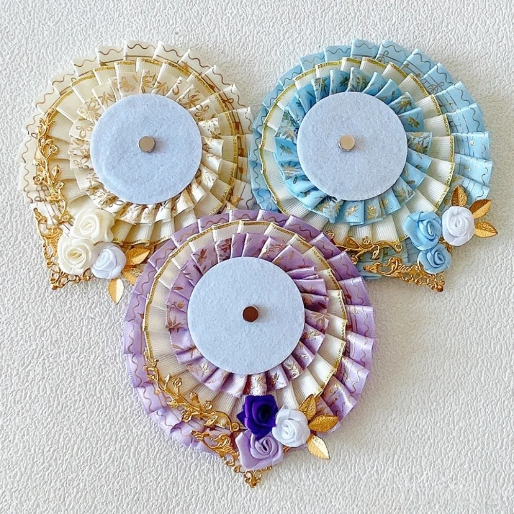 

Kawaii Lace Magnetic Anime Badge Holder Candy Rose Pins Display Base Star Bow Ornate Ribbon Badge Flower Badge Display