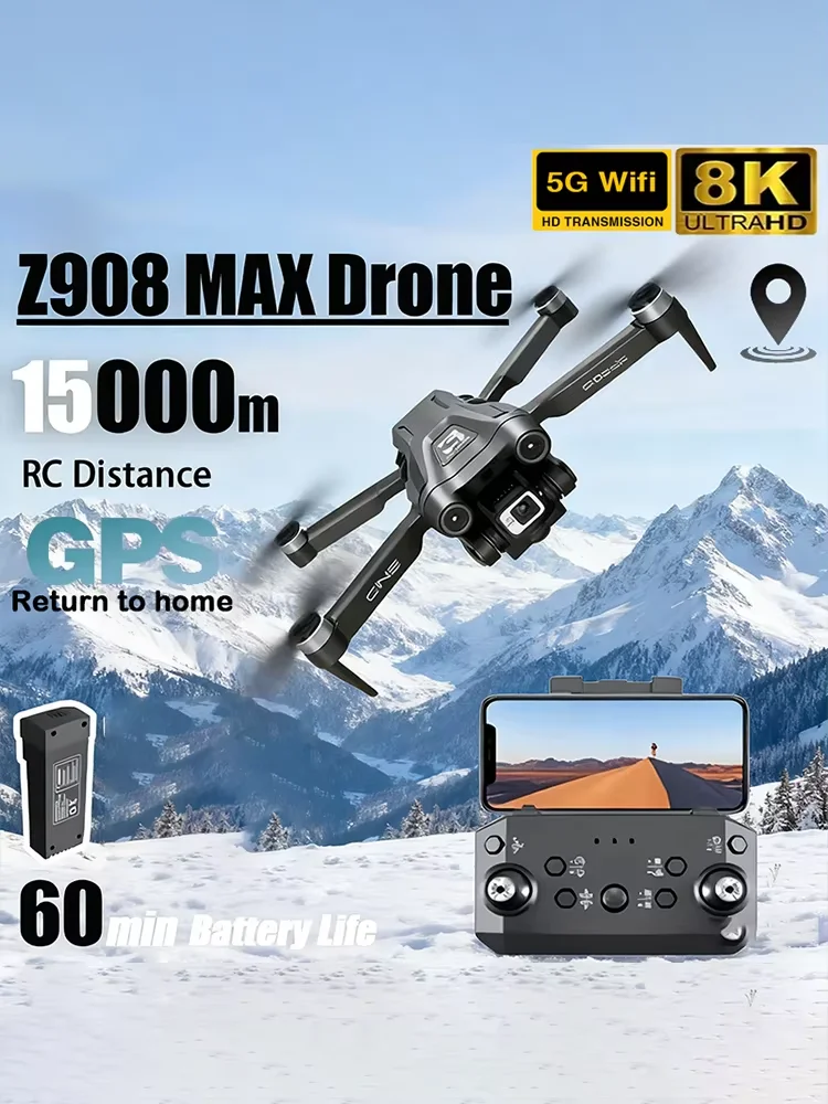 Z908 PRO MAX Drohne 8K Luftbildfotografie Professionelle HD-Doppelkamera 5G WIFI FPV RC Bürstenloser Motor Faltbarer Quadcopter