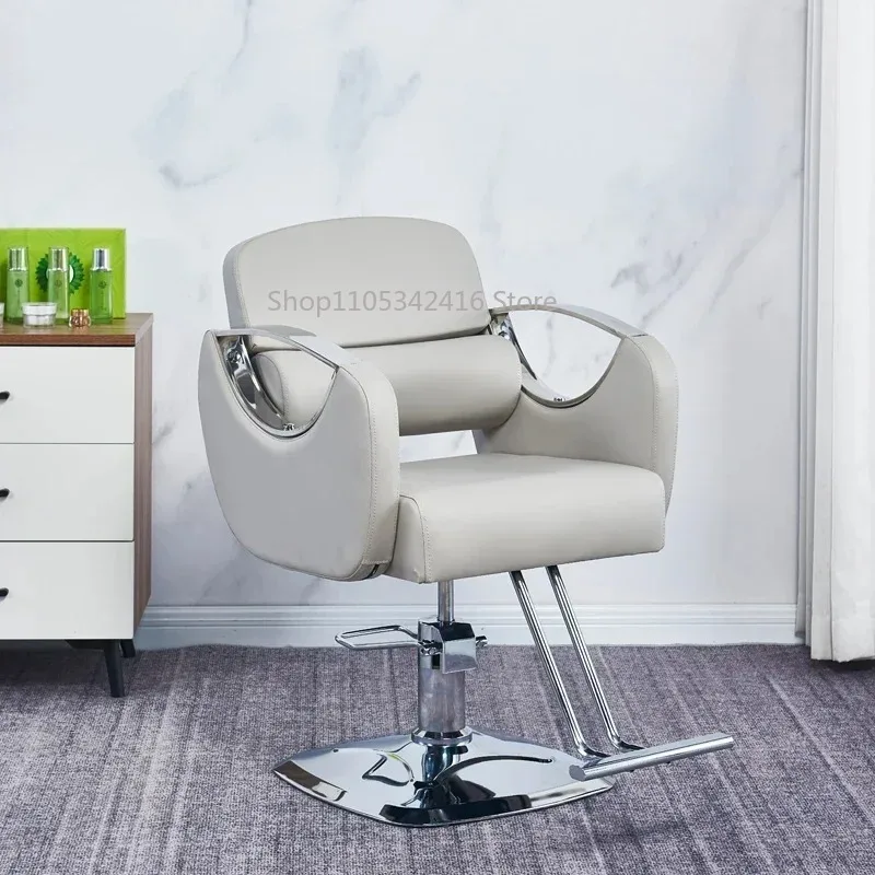 Gold Professional Hairdresser Chair, Hydraulic Leather Barber Sofa - Wheel Spa Pedicure Beauty Salon Chair​