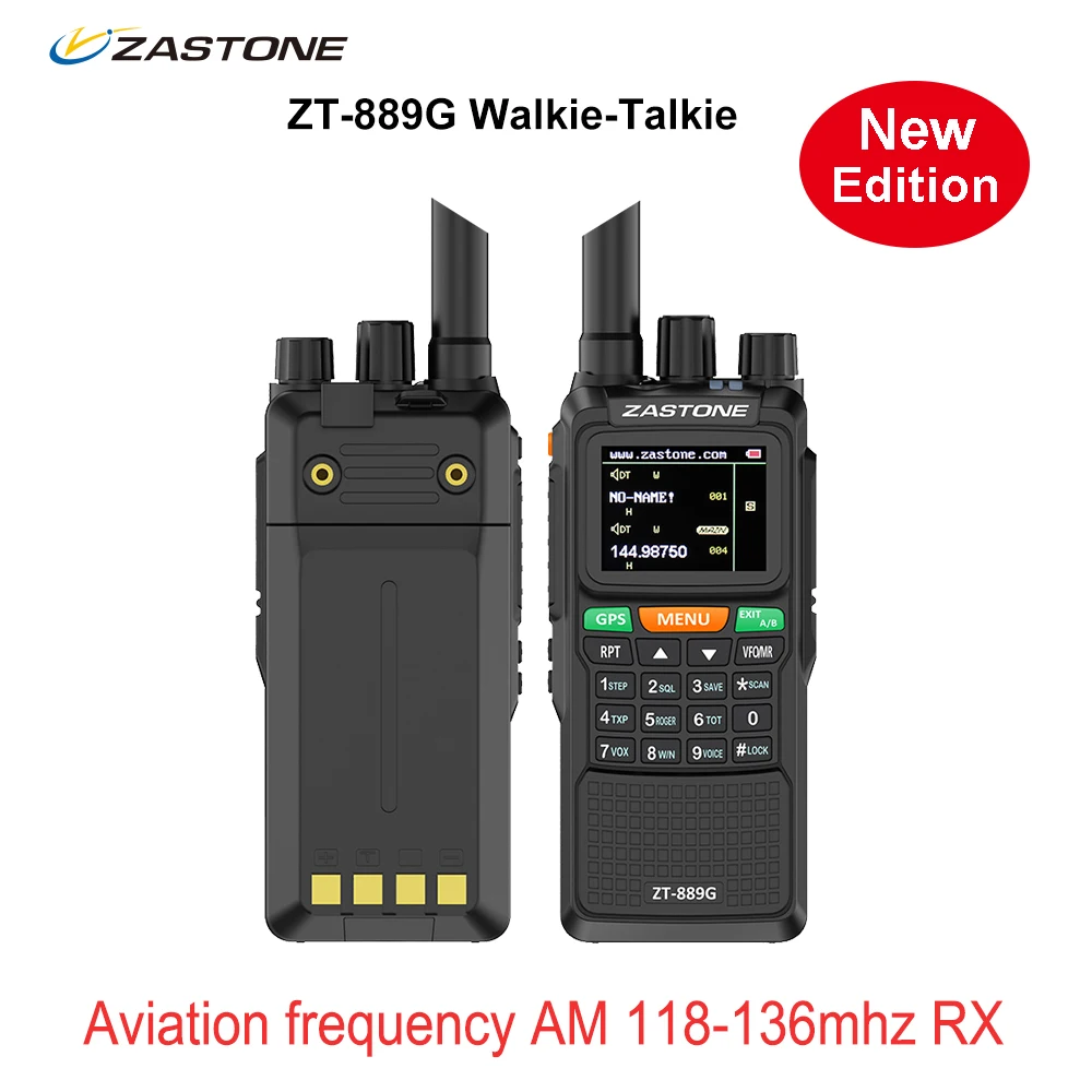 ZASTONE 889G 무전기 듀얼 밴드 양방향 라디오 10w FM 햄 136-174 400-520Mhz UHF VHF CB 무전기 항공 주파수 수신 AM