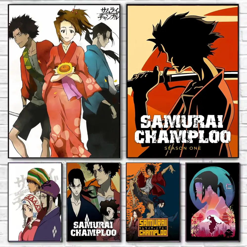 Anime S-Samurai Champloo Poster Stylish Wall Art Print for Living Room Bedroom Study Office Café Home Decor Modern Gift