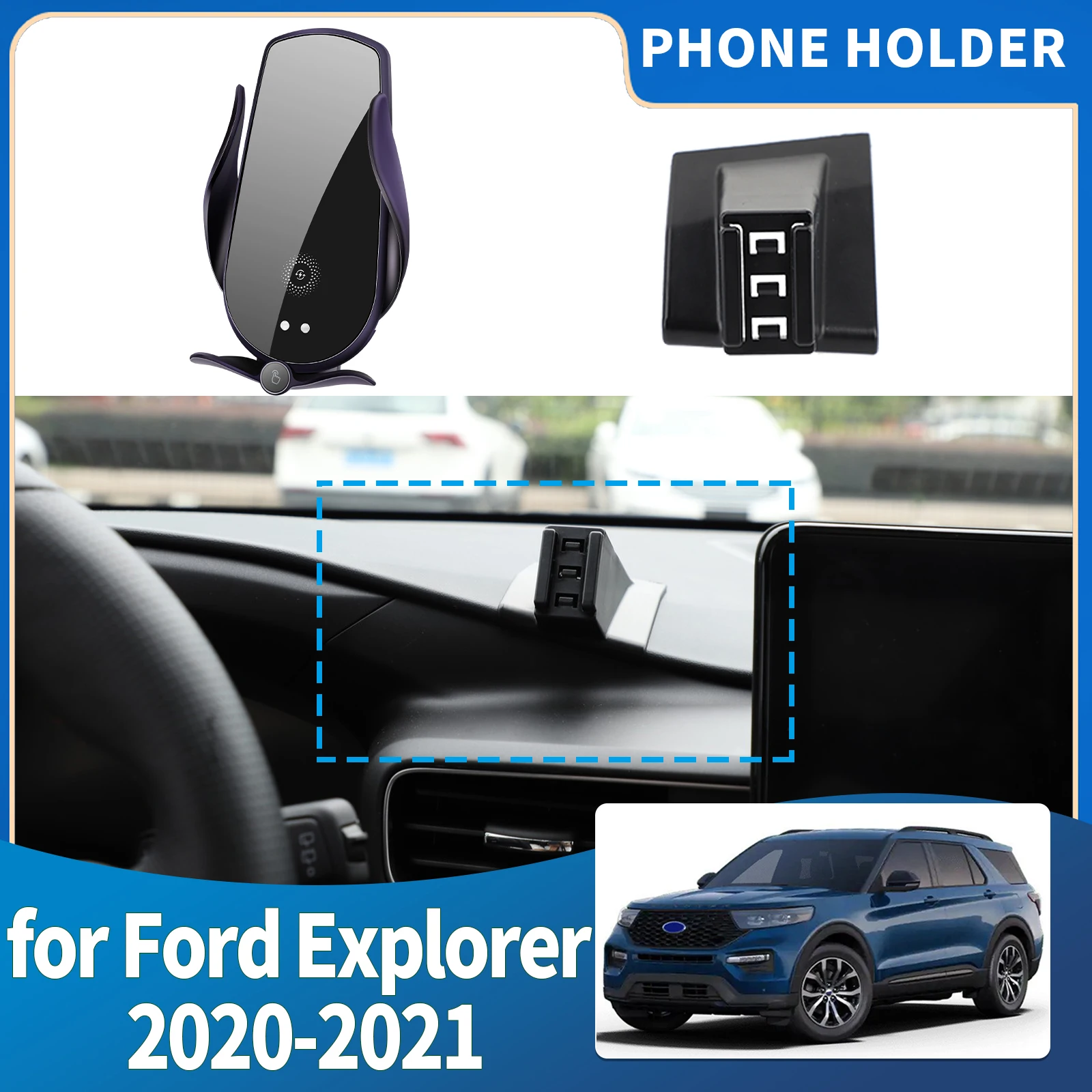 

fit for Ford Explorer 2020 2021 Integrated Screen Mount Phone Holder Mount Car accessoires