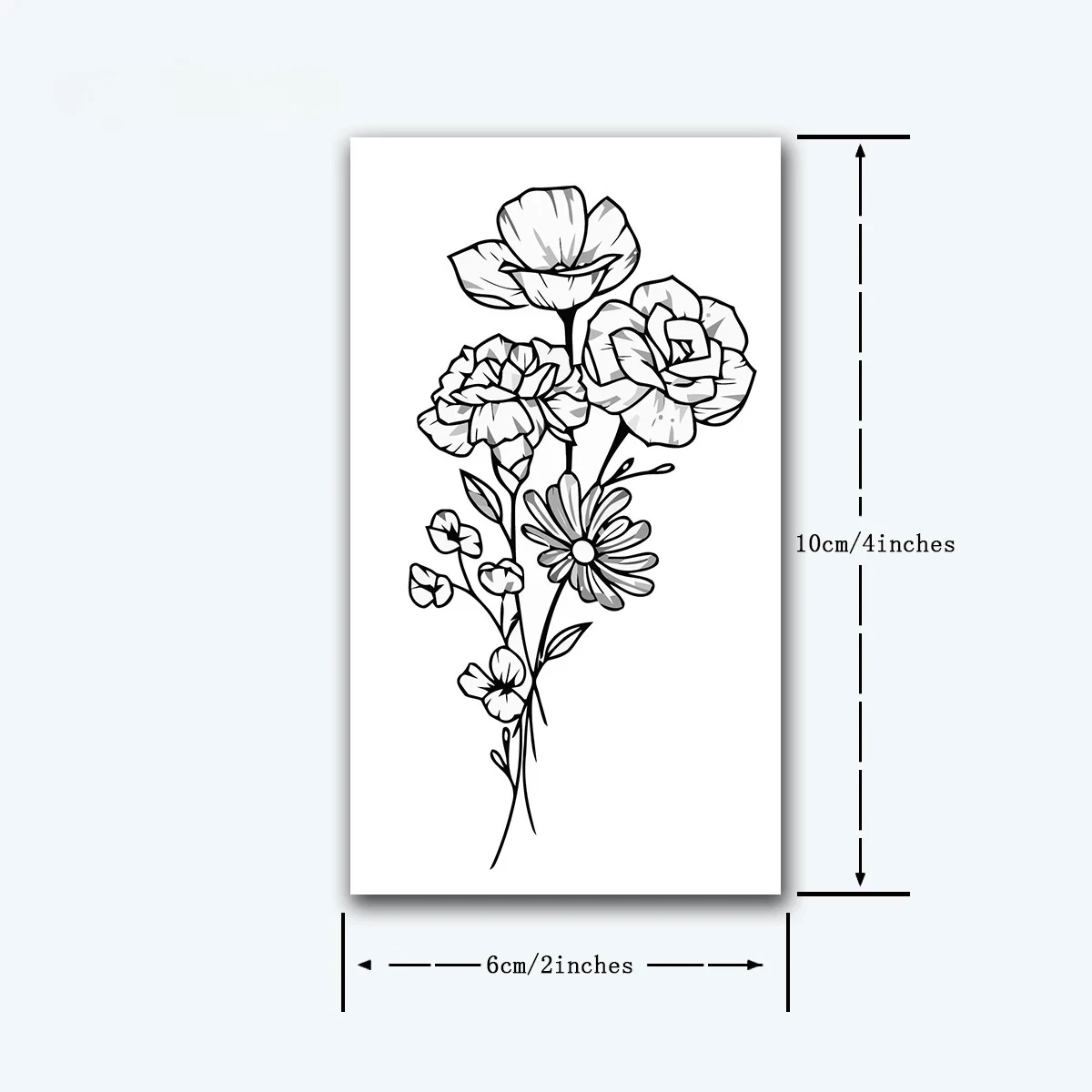 

Flowers temporary tattoo sticker, waterproof magic tattoo, lasts to 15 days fake tattoo, semi permanent tattoo