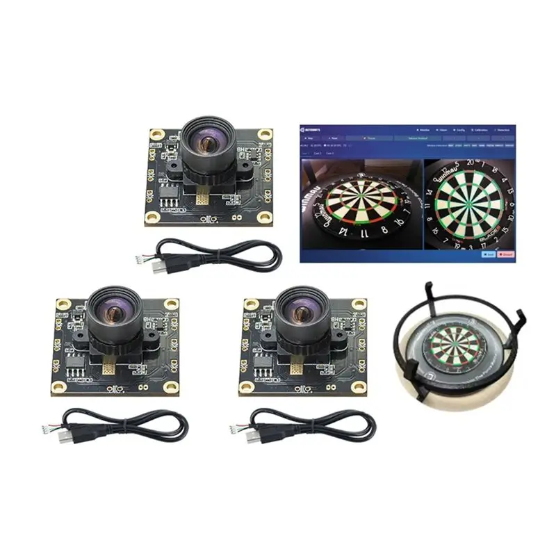 3Pcs OV9732 100 Degrees 1280x720 30fps Camera Module for Autodarts Io with 3 Meters Cable,PCB SIZE:32x32mm,Camera Module