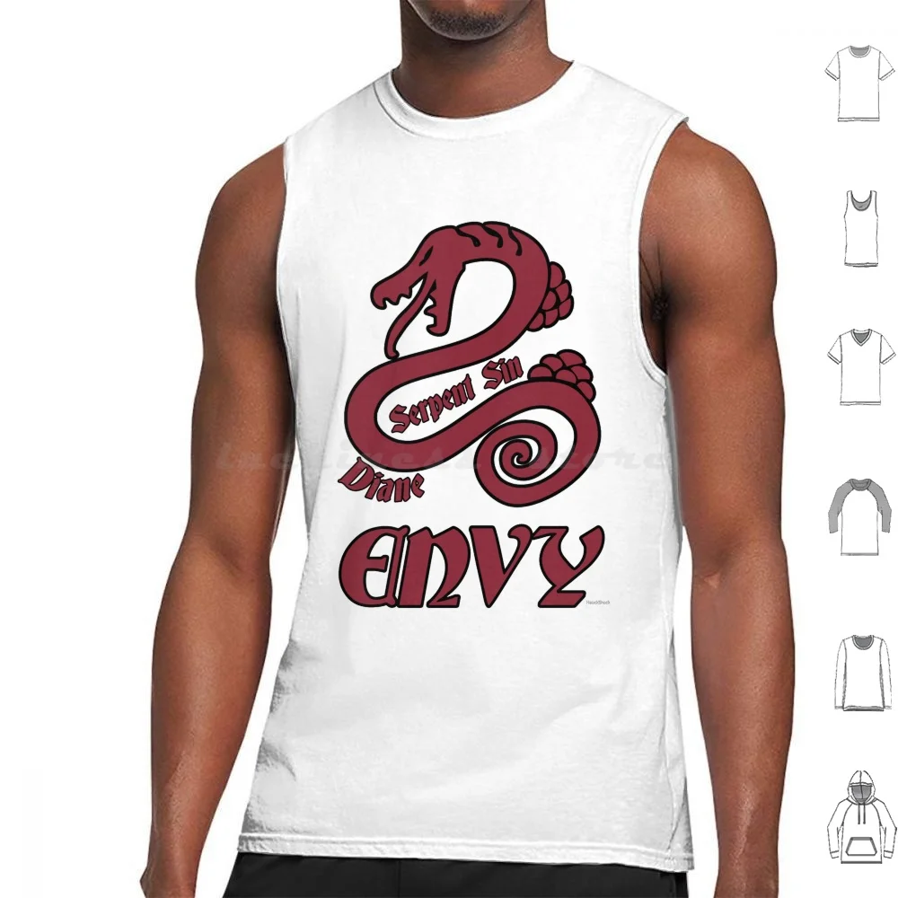 Diane Serpent Sin Of Envy Tank Tops Print Cotton Envy Diane Serpent Snake Anime Manga Netflix Holy Knights 7 Deadly Sins