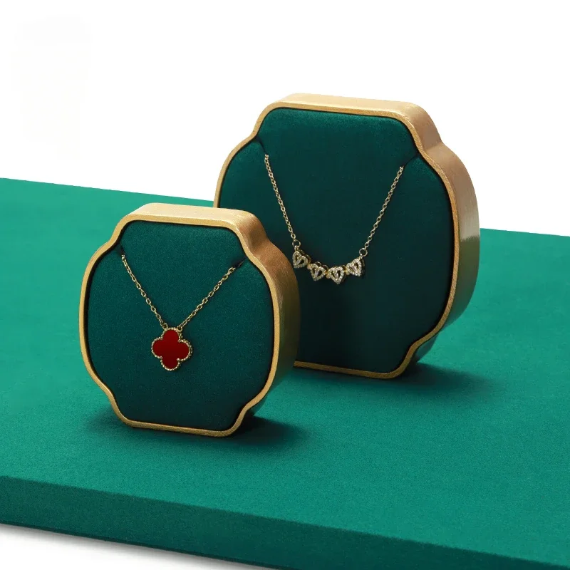 

Green microfiber metal jewelry display rack jewelry necklace ring earrings bracelet live broadcast display props