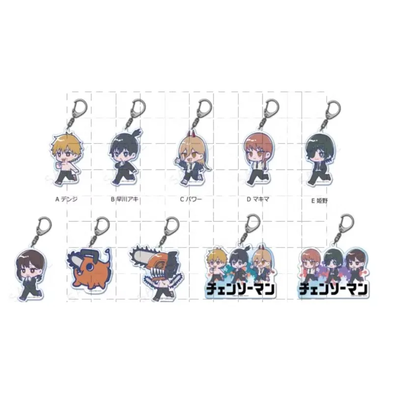 Game Power Pochita Kishibe Denji Makima Hayakawa Aki Higashiyama Kobeni Keychain Doll Anime Acrylic Keyring for Gift