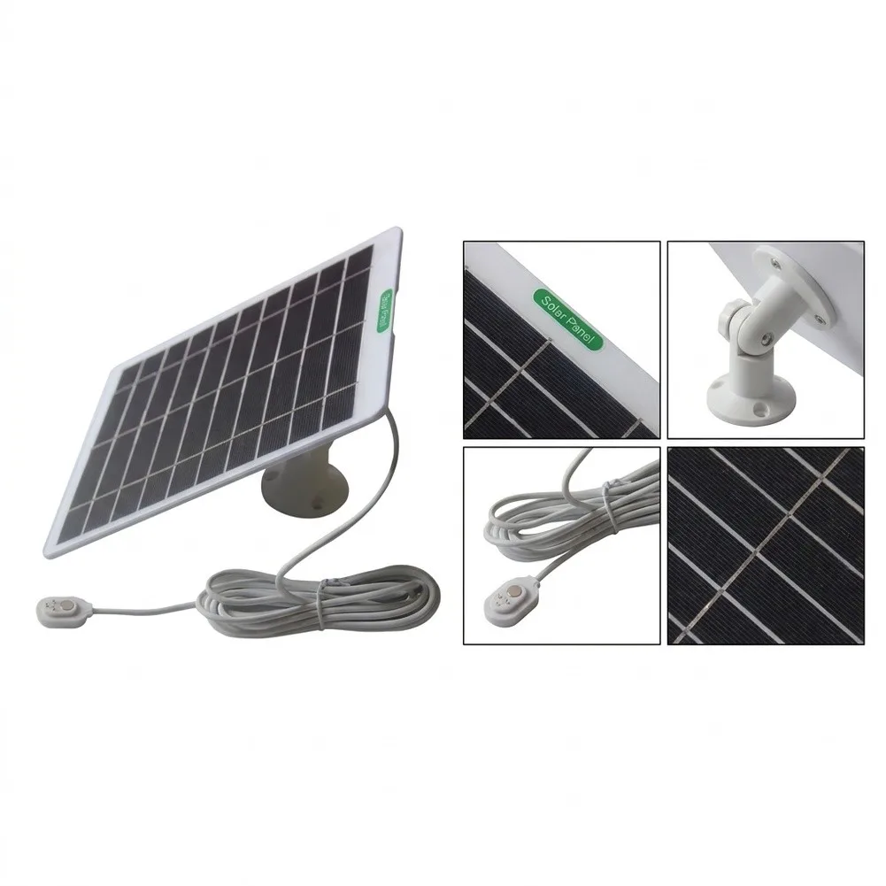 5W Solar Panel Charger For Arlo Ultra For Pro 5S 4 3 Floodlight Camera Weatherproof Monocrystalline Silicon Power Supply Kit