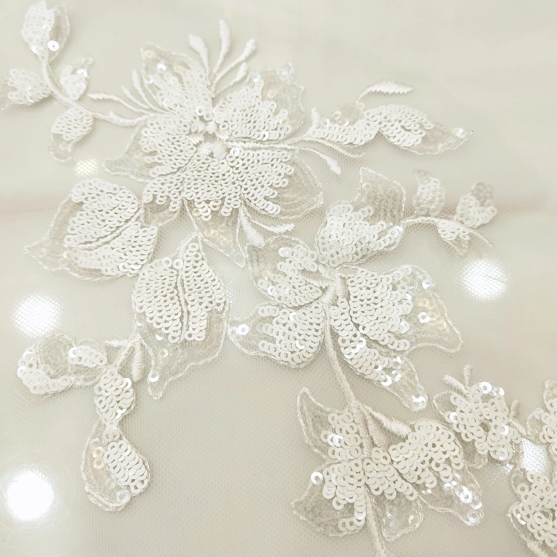 

10 Pieces Appliqued Lace Patch Apparel Material Decoration Mother Evening Dress Fabric Luxury Sequin Tulle Accessories