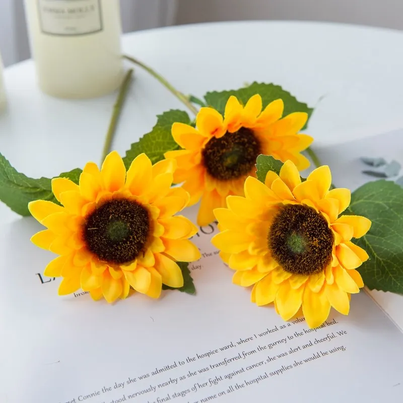 1/3/5Pcs Künstliche Blumen Seide Sonnenblumen Familie Zimmer Vase Weihnachten Hochzeit Dekorationen Garten Bonsai Zubehör Sammelalbum – Detail 18