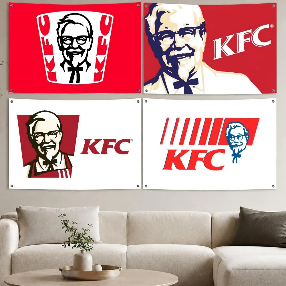 Fried chicken burger brand Flags Aesthetic Wall Tapestry Printed Wall Hanging Living Room Party Outdoor Decor